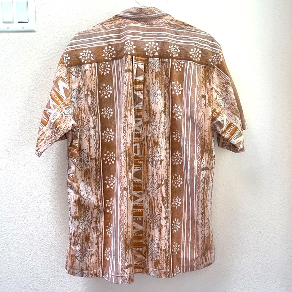 Cooke Street Honolulu Vintage Cream Button Down Beach Hawaiian Shirt, Size Large - Picture 5 of 12